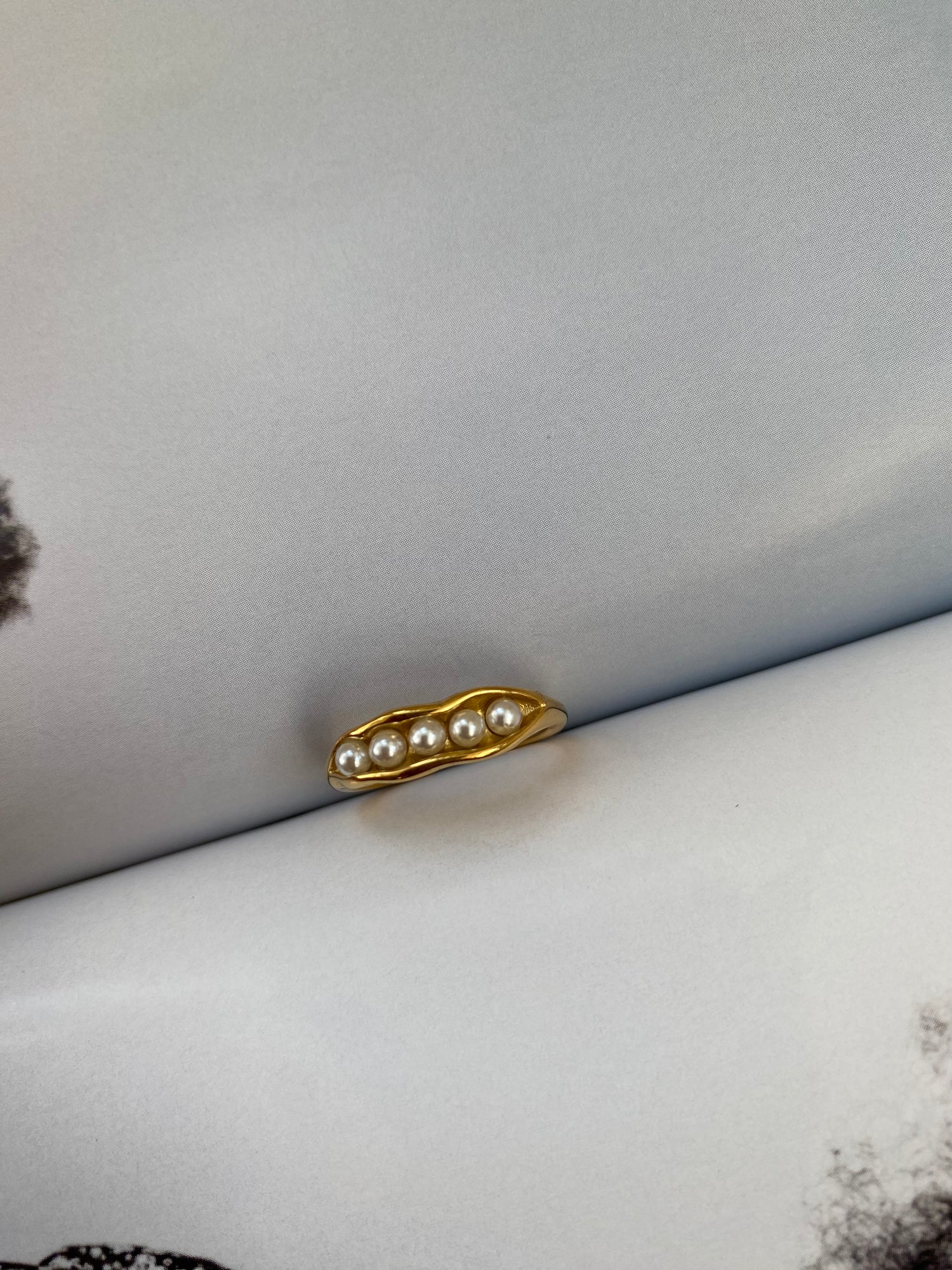 Classic Look Multiple Pearl Rings for Women, Irregular Pearl Open Ring, 18K Gold Plated, Vintage Style, French Style