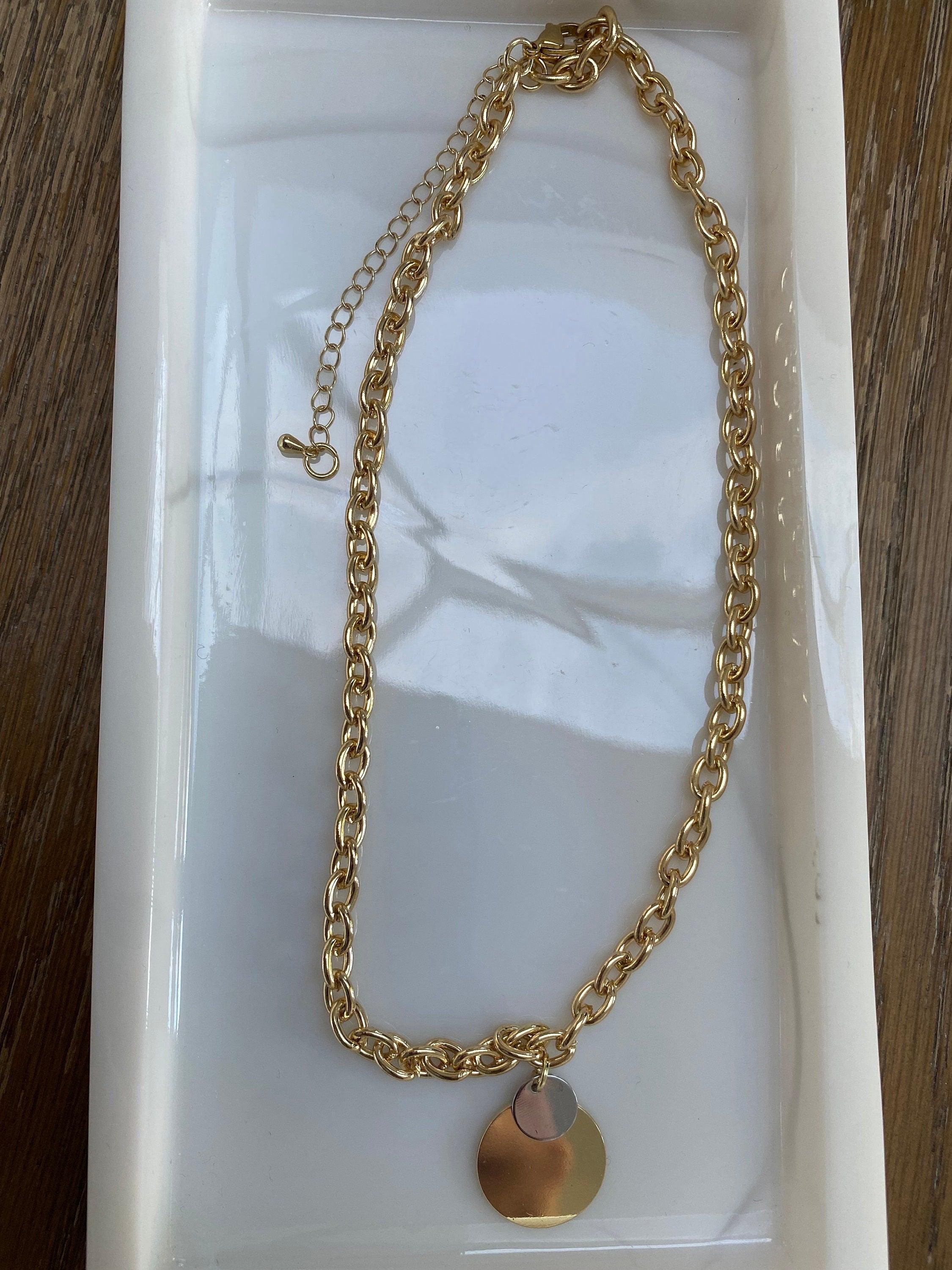 Double Layered Baroque Pearl Necklace with 18k Gold Coin Pendant