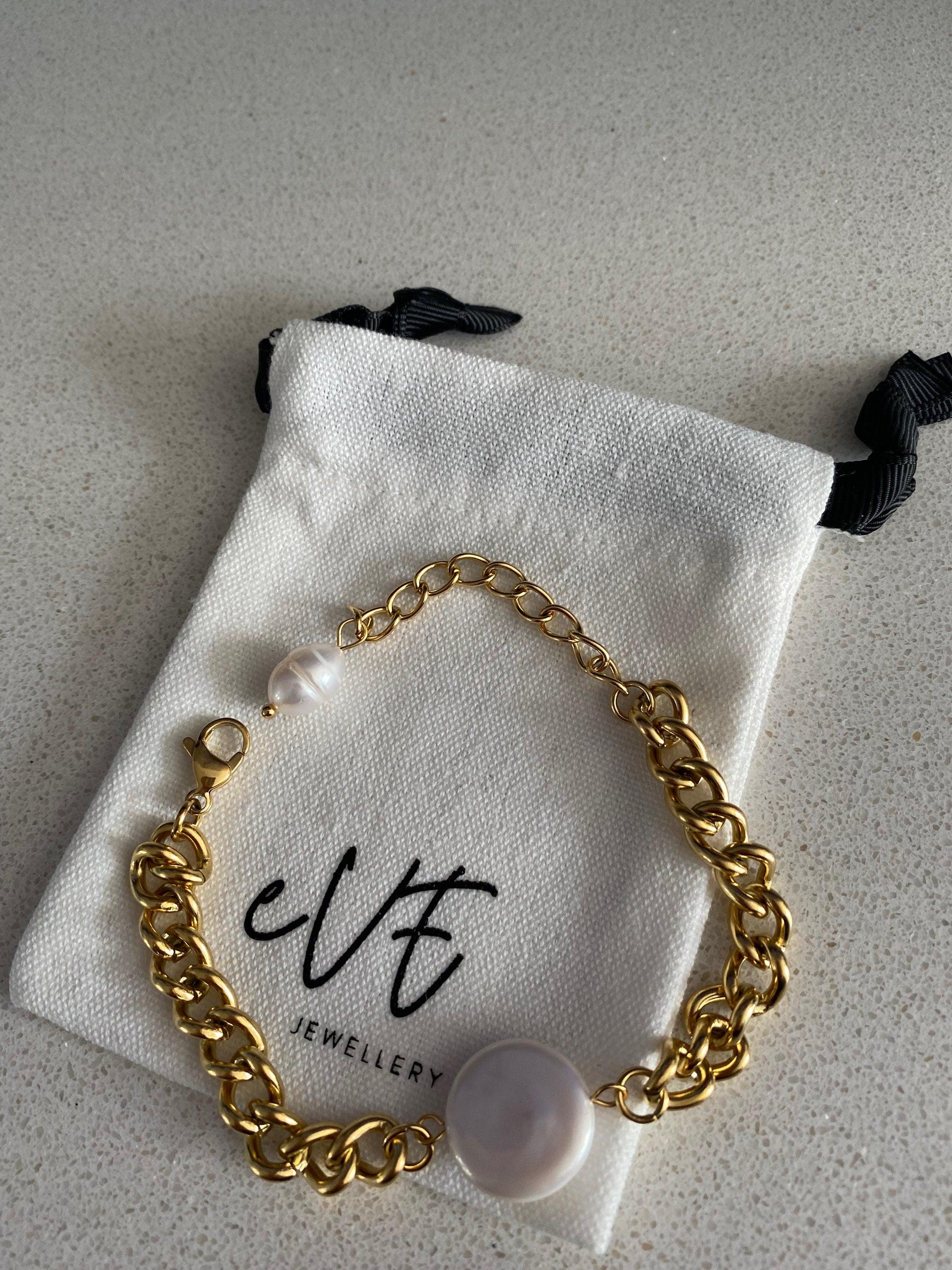 Coin Baroque Pearl Curb Link Bracelet, Hinged Link Chain Pearl Coin Charm for Her, Gold Curb Pearl Coin Pendant Bracelet, Summer Beach Wear