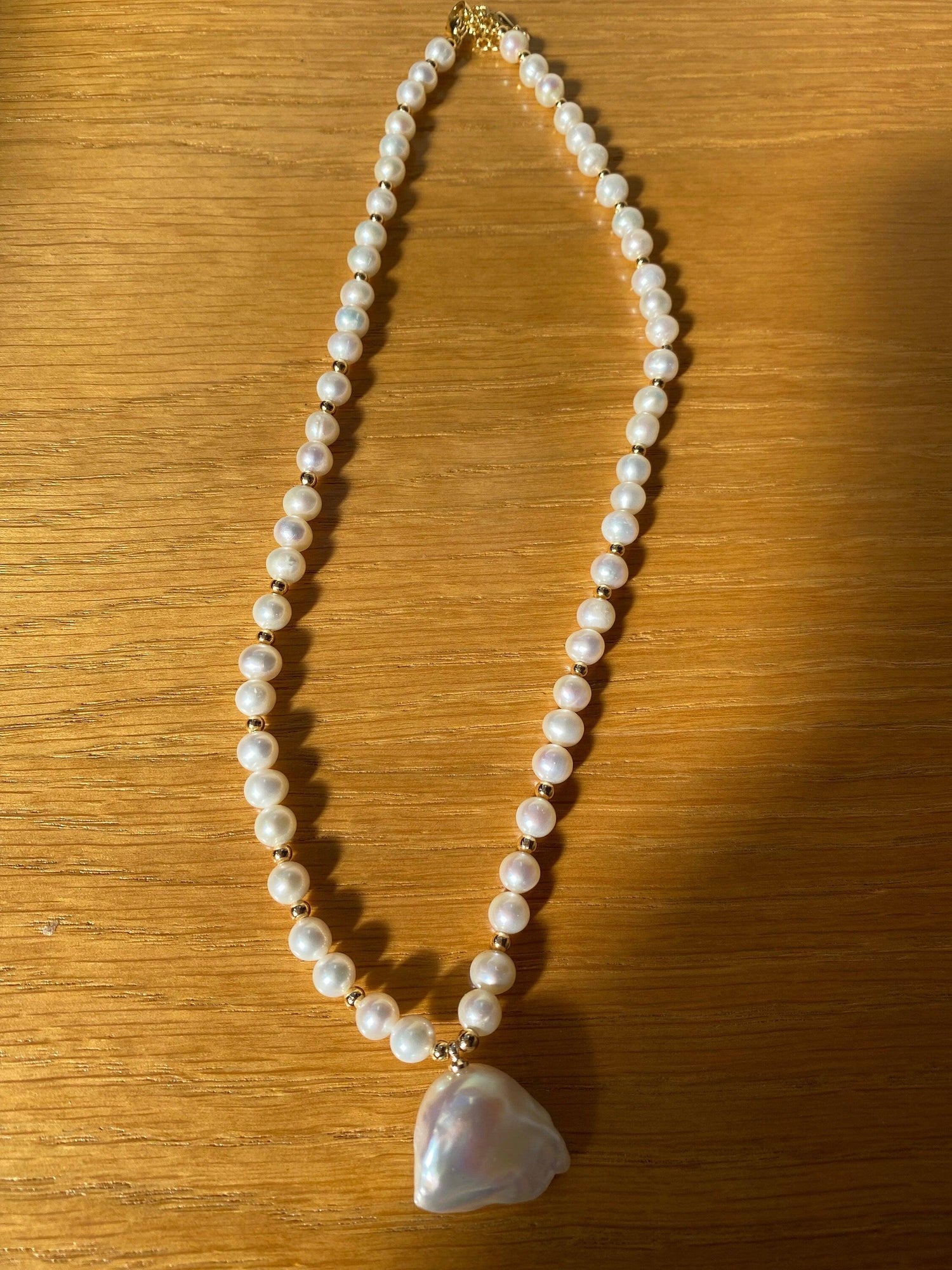 Fireball cultured Pearl Pendant Necklace, High Quality Baroque Pearl Necklace, Radiant Luster Big Baroque Pearl Necklace, Wedding Gift