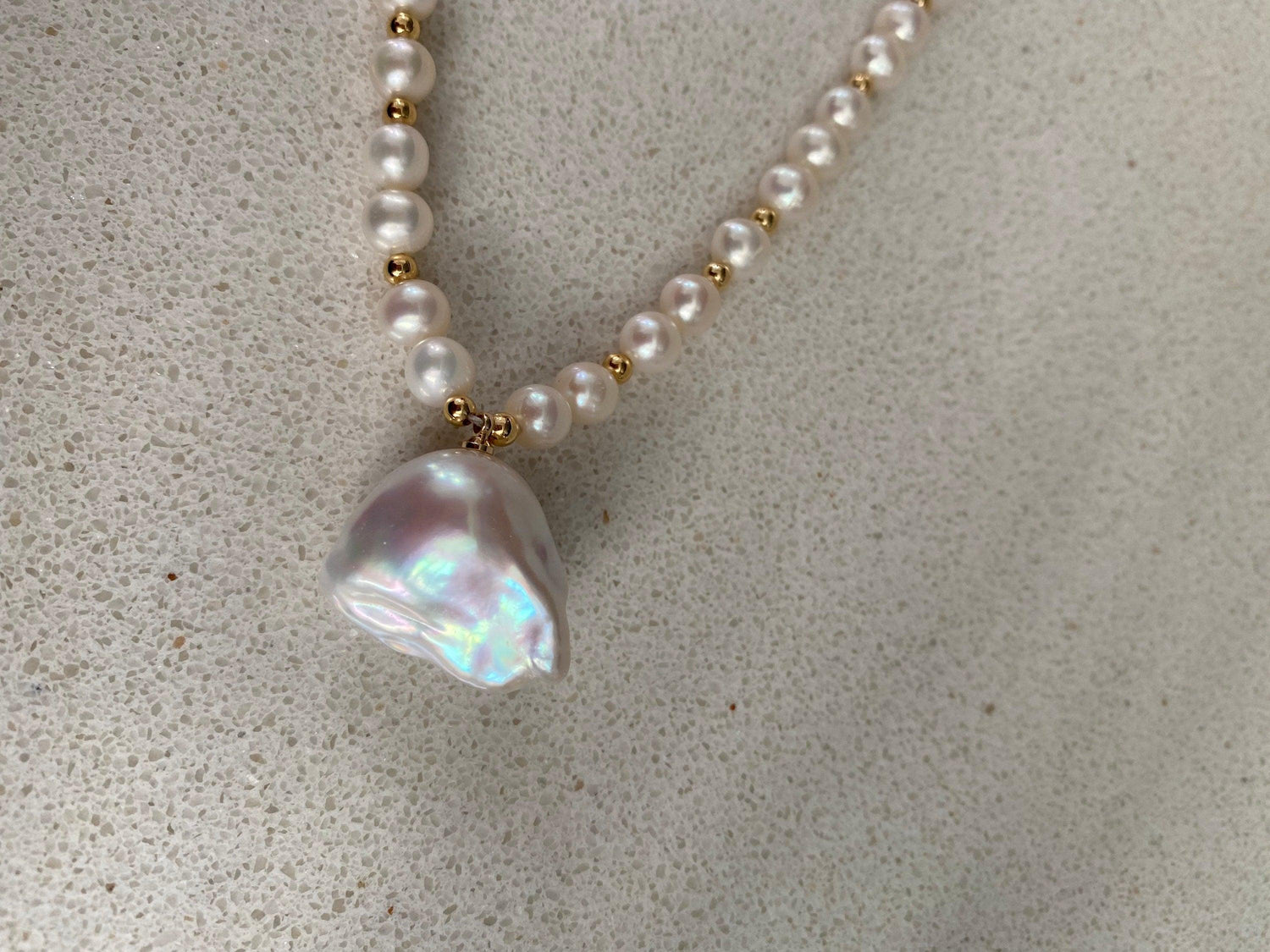 Fireball cultured Pearl Pendant Necklace, High Quality Baroque Pearl Necklace, Radiant Luster Big Baroque Pearl Necklace, Wedding Gift