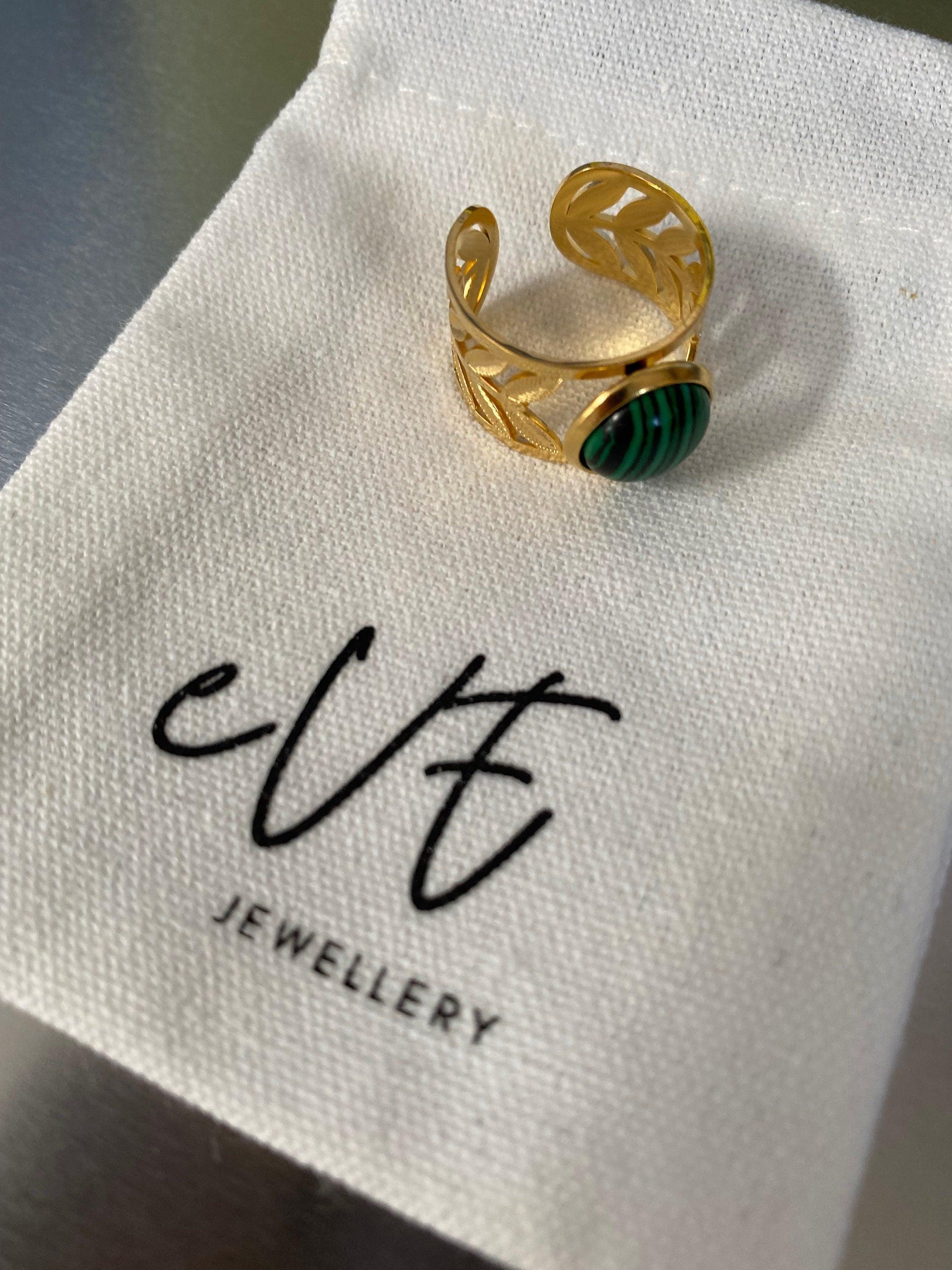 Rare Design Dome Round Turquoise Hollowed Leaf Rings for Her in 14k Gold