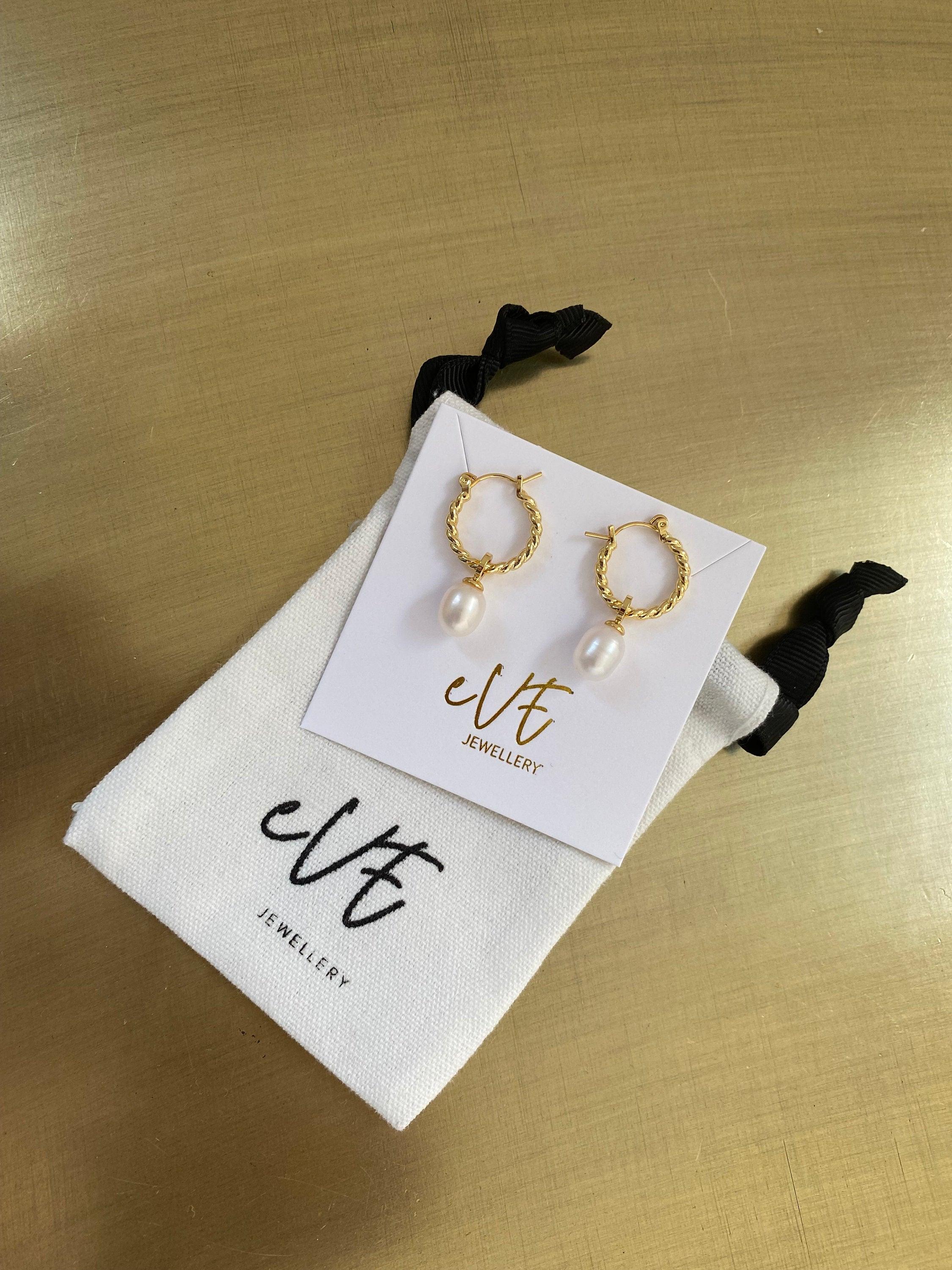 Mini Twisted Helical Pearl Earrings, Natural Freshwater Pearl Hoop Earrings For Her, Two styles in one Earrings. 18K Gold