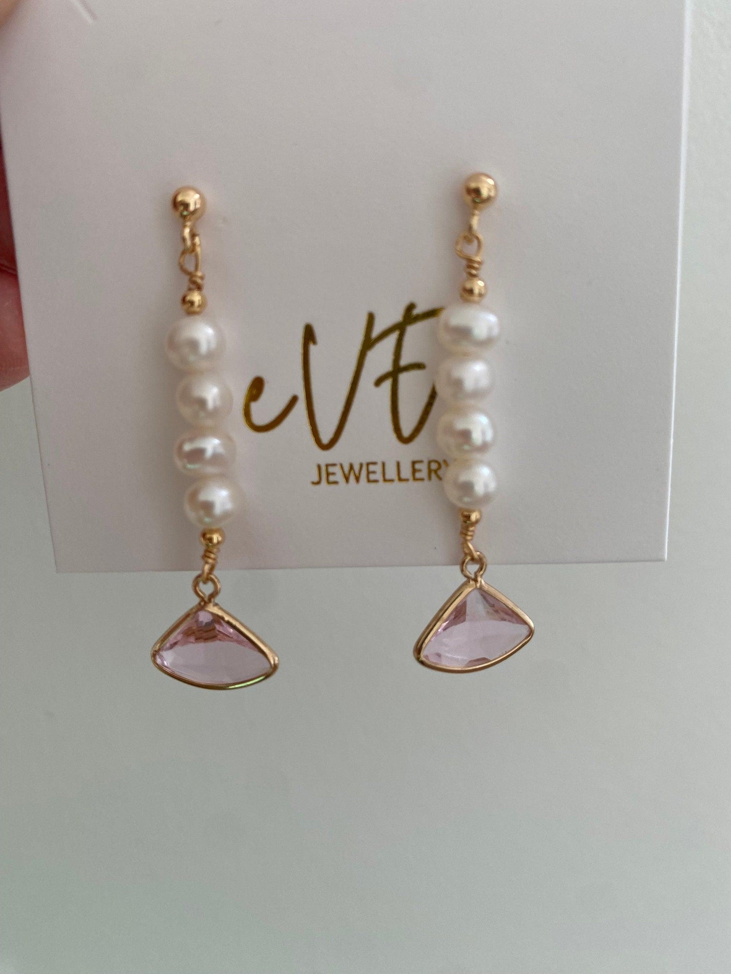 Long Tassel Pearl Earrings, Elegant Pink Drape Freshwater Pearl Earrings, Pearl Drop Earrings for Her, S925 Sterling Silver