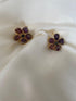 Flower Purple Amethyst Crystal Earring, Chain Charm Statement Earring, Flower Shape Earring, Raw Stone Earring for Her, Lucky Stone Earring