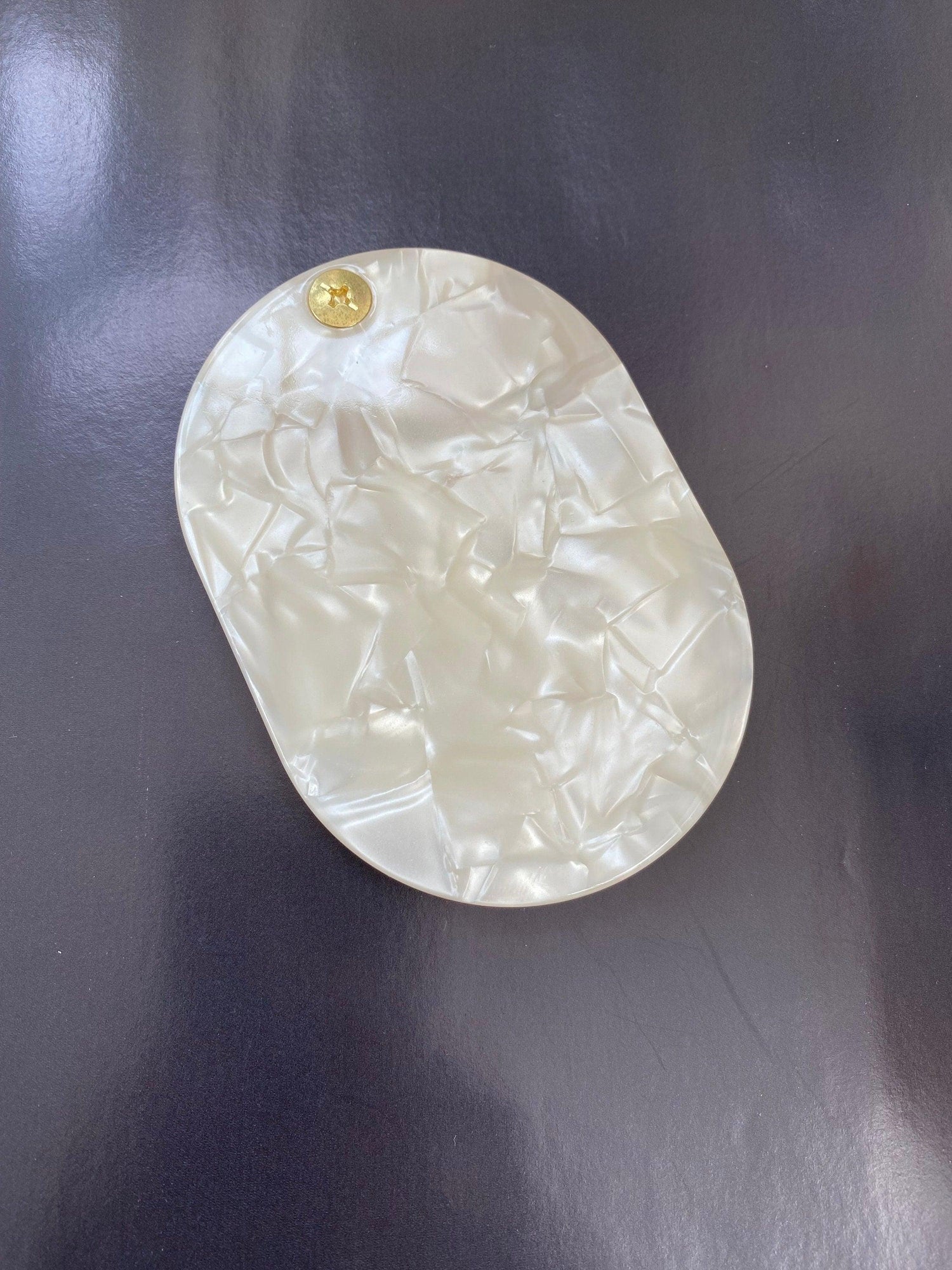 Acetate Folding Mirror and Mini Slide Hair Comb Set, Pocket Mother of Pearl Bridesmaid Gift