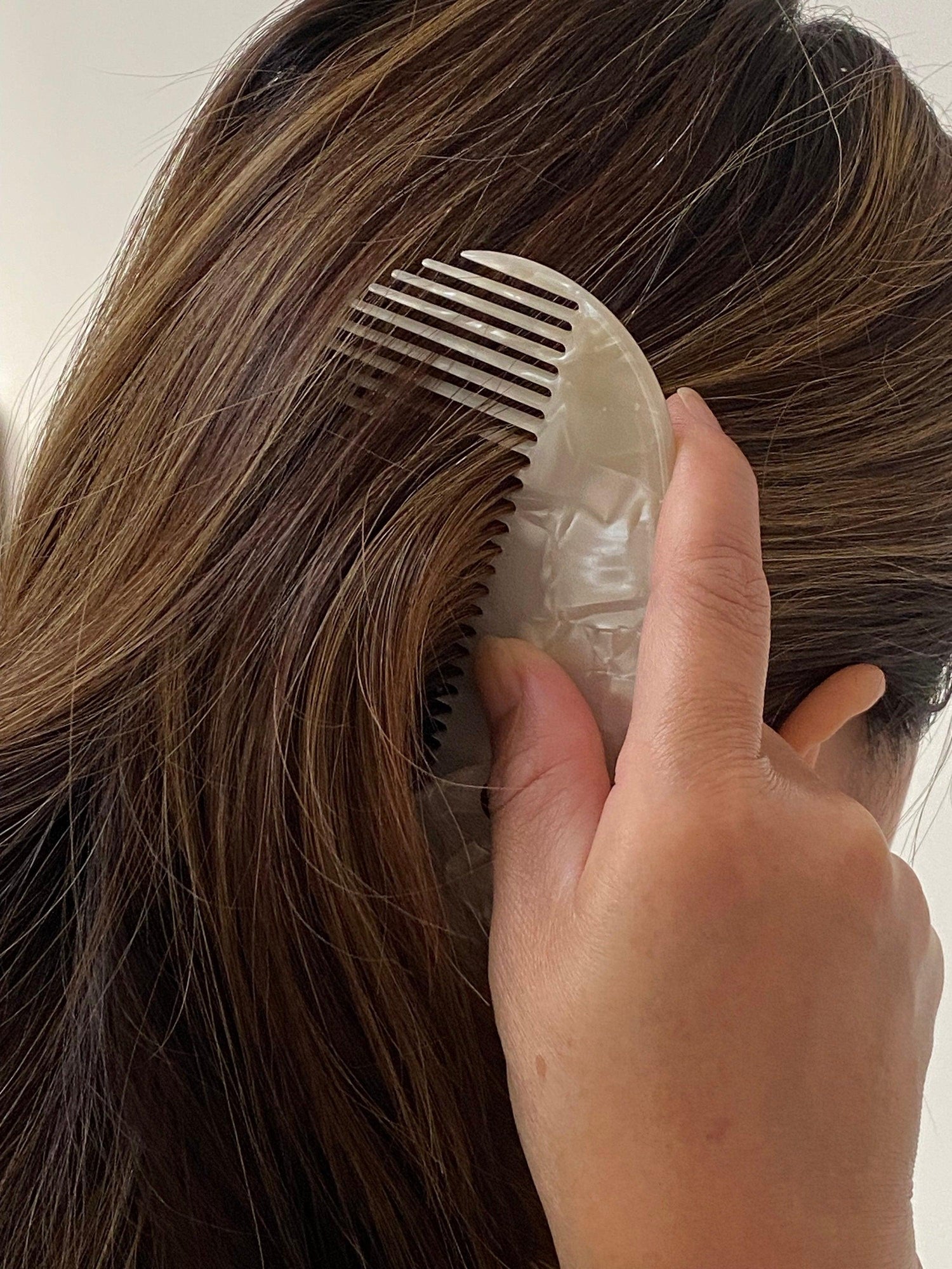 Acetate Folding Mirror and Mini Slide Hair Comb Set, Pocket Mother of Pearl Bridesmaid Gift