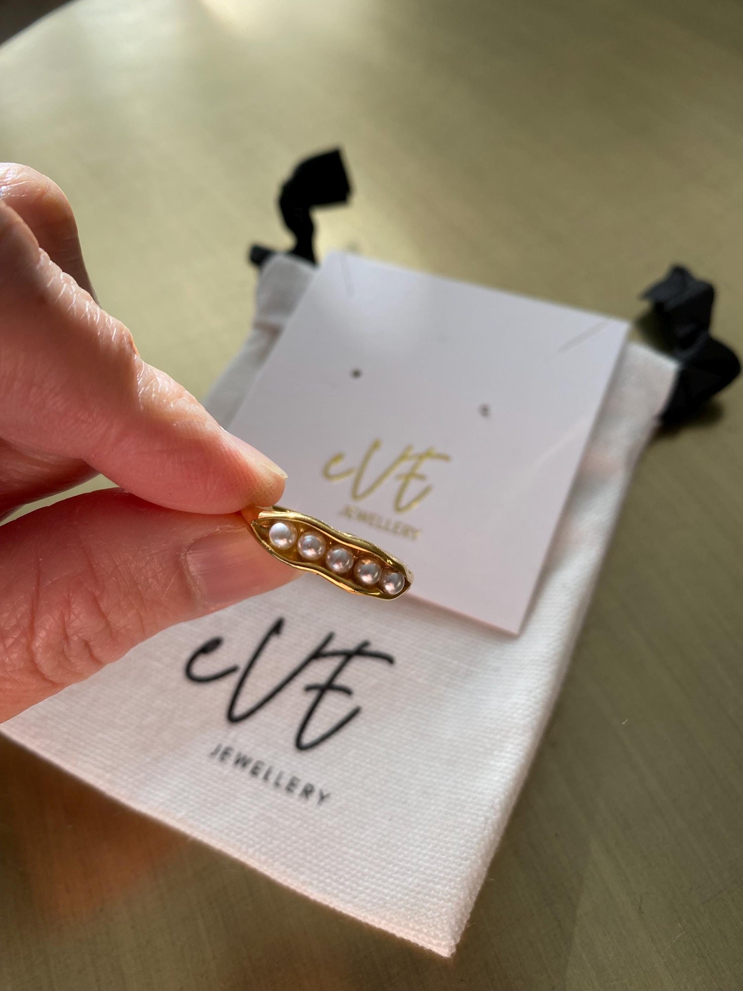 18K Gold Pearl Ring, Dainty Pearl Open Ring, Pearl Beaded Ring, Classic Thin Stack Ring, Minimalist Style. Stainless Steel