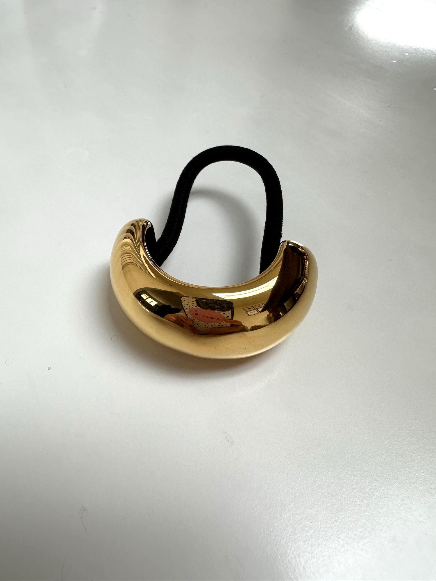 Glossy Gold Hair Cuffs, Chunky Metal Ponytail Holder, Gold and Silver Hair Ties, Minimalist Hair Accessory for Women, Bridesmaid Gift