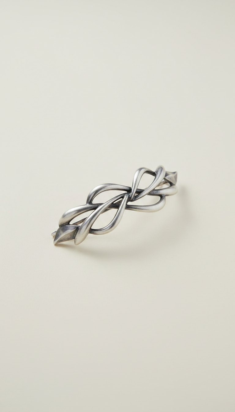 Sterling silver sculptural hair pin