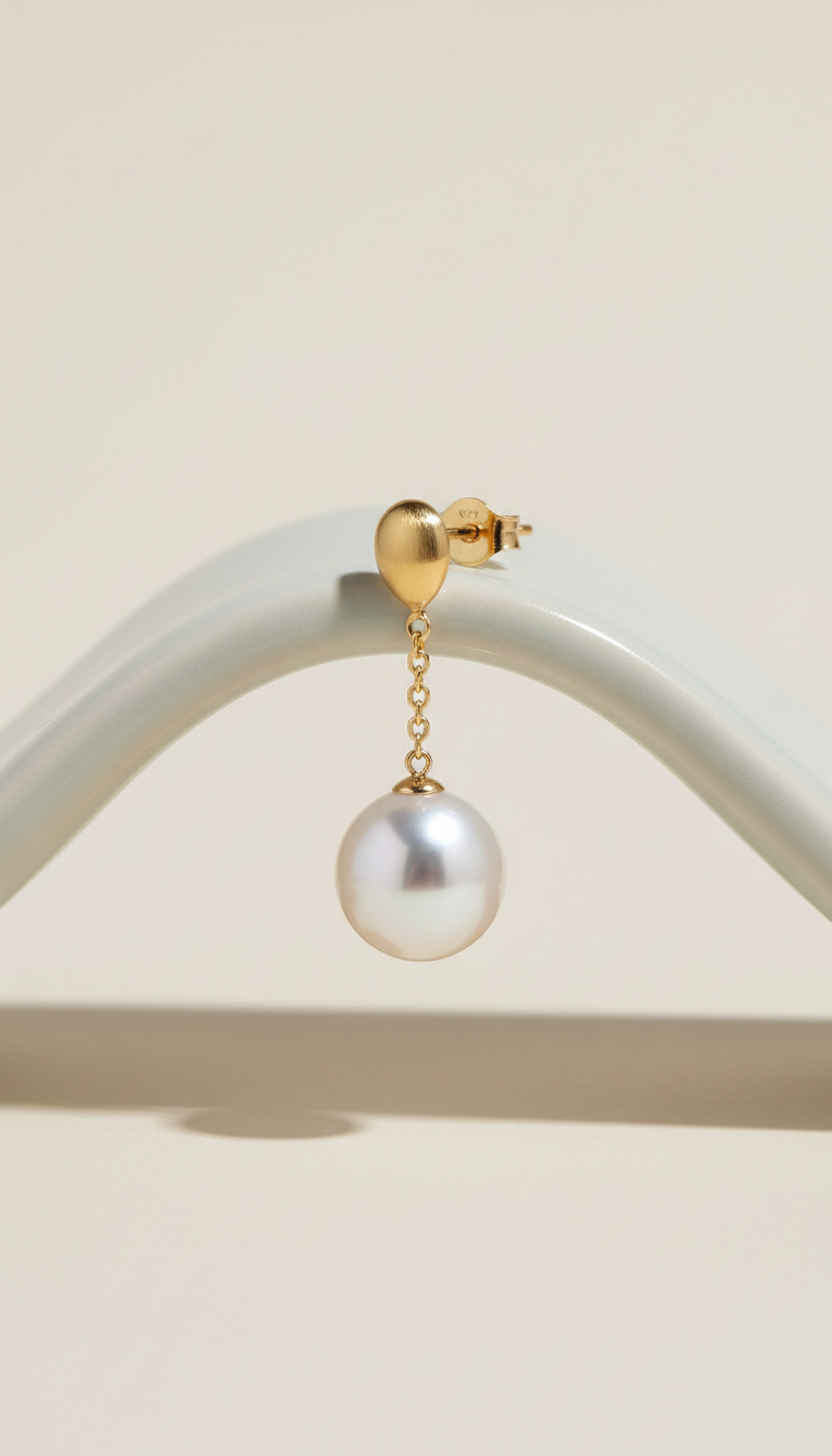 18k gold pearl drop earrings