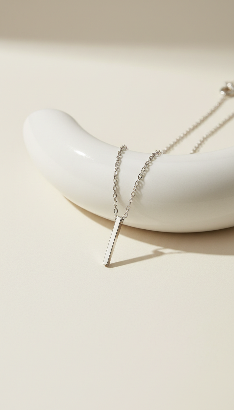 Platinum minimalist necklace