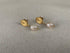 Tiny Coin Design Rose Embossed Freshwater Pearl Earrings for Women, Pendant Coin Design Flower Pearl Earrings, 18K Gold
