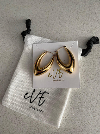 Chunky Gold V Earrings - Bold Triangle Hoops, High Polished V shape Earrings, Perfect Gift for Her