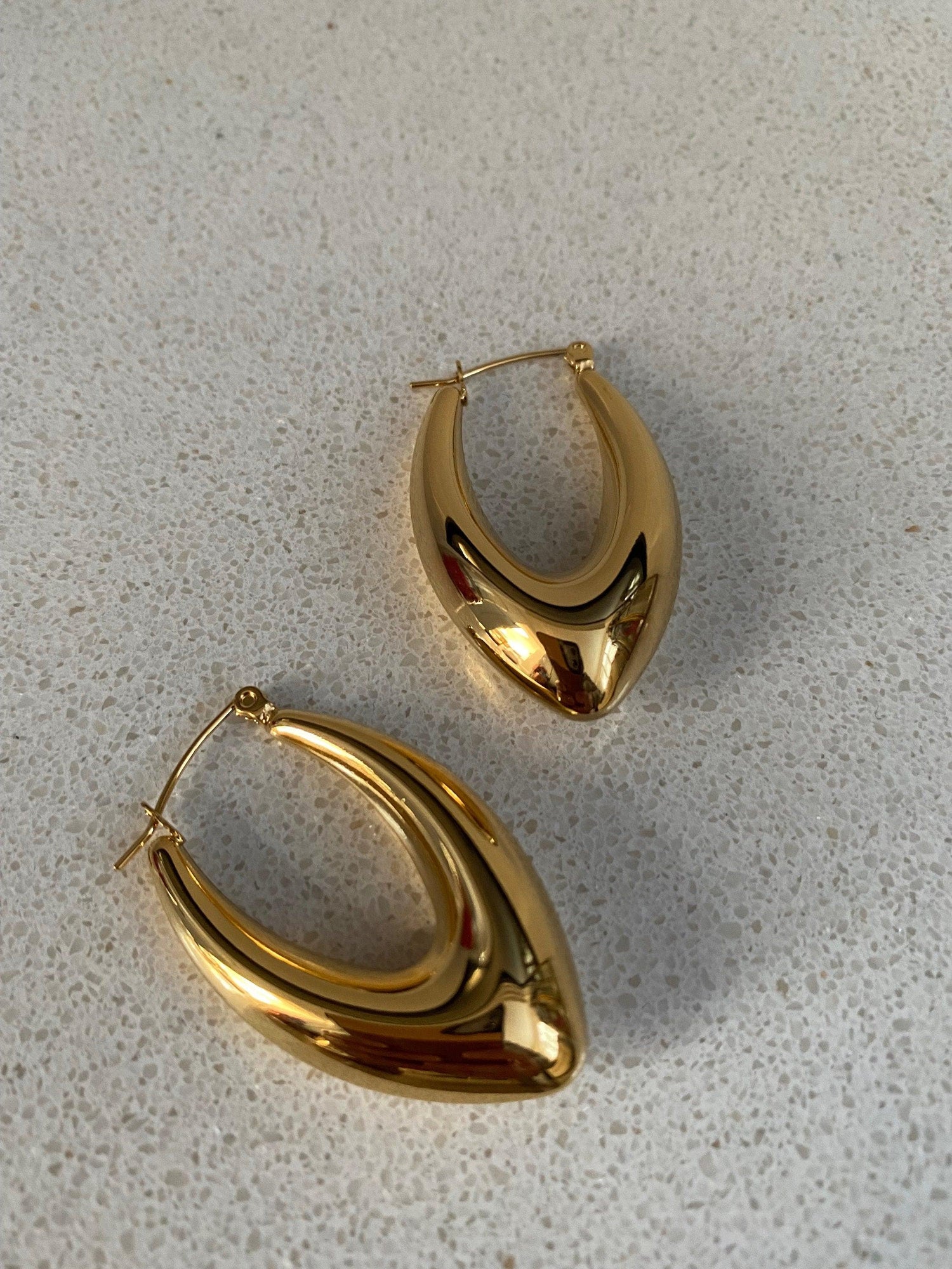 Chunky Gold V Earrings - Bold Triangle Hoops, High Polished V shape Earrings, Perfect Gift for Her