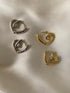 Tiny Open Heart Stud Earring for Her, Beautiful Twisted Heart Silver Earring, Silver and Gold Earring