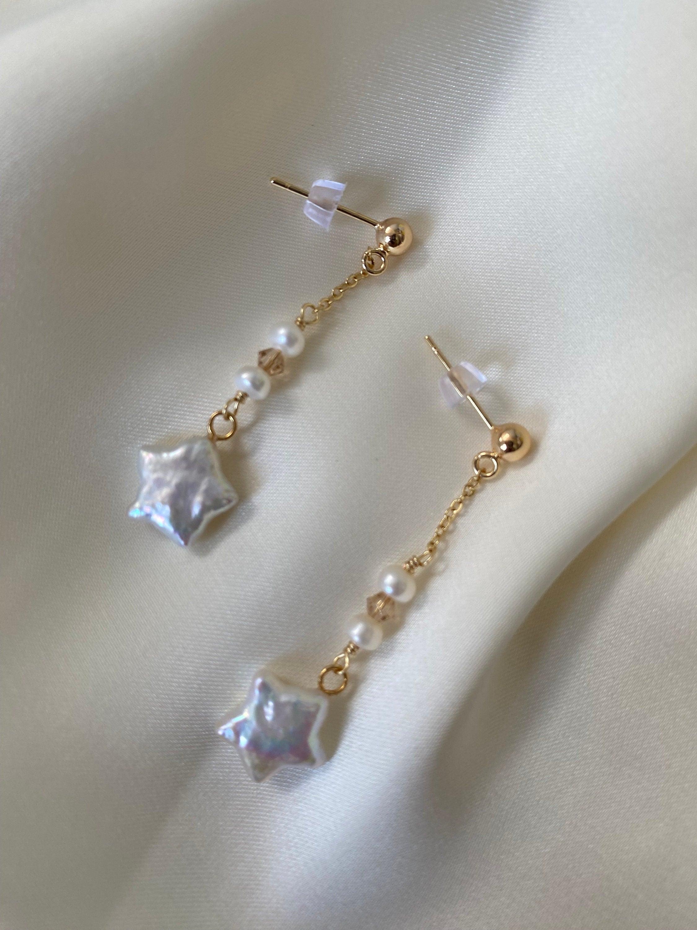 Celestial Star Pearl Tassel Earrings for Women - Handcrafted Statement Jewellery