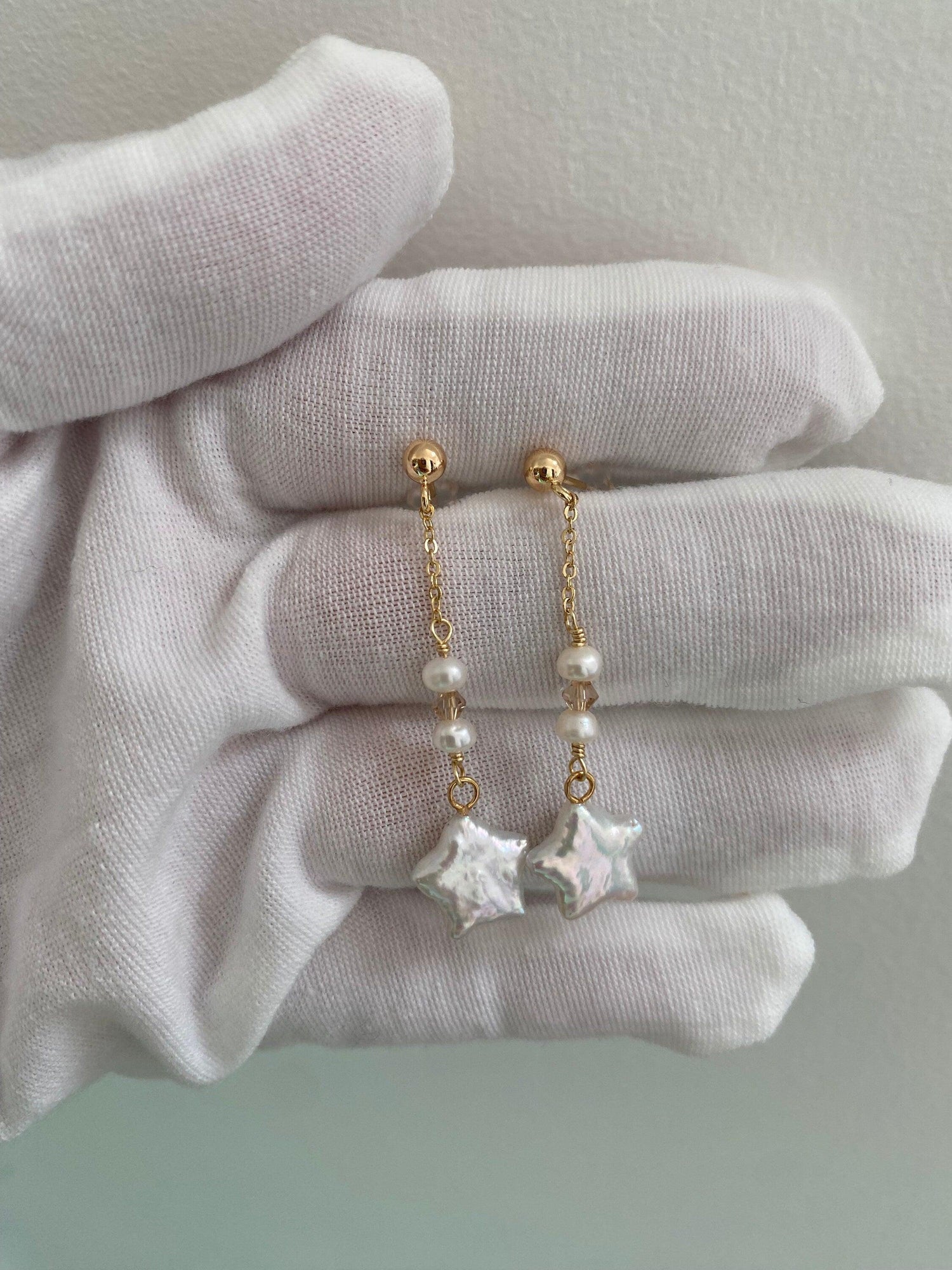 Celestial Star Pearl Tassel Earrings for Women - Handcrafted Statement Jewellery