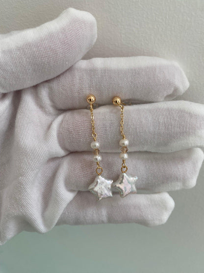 Celestial Star Pearl Tassel Earrings for Women - Handcrafted Statement Jewellery