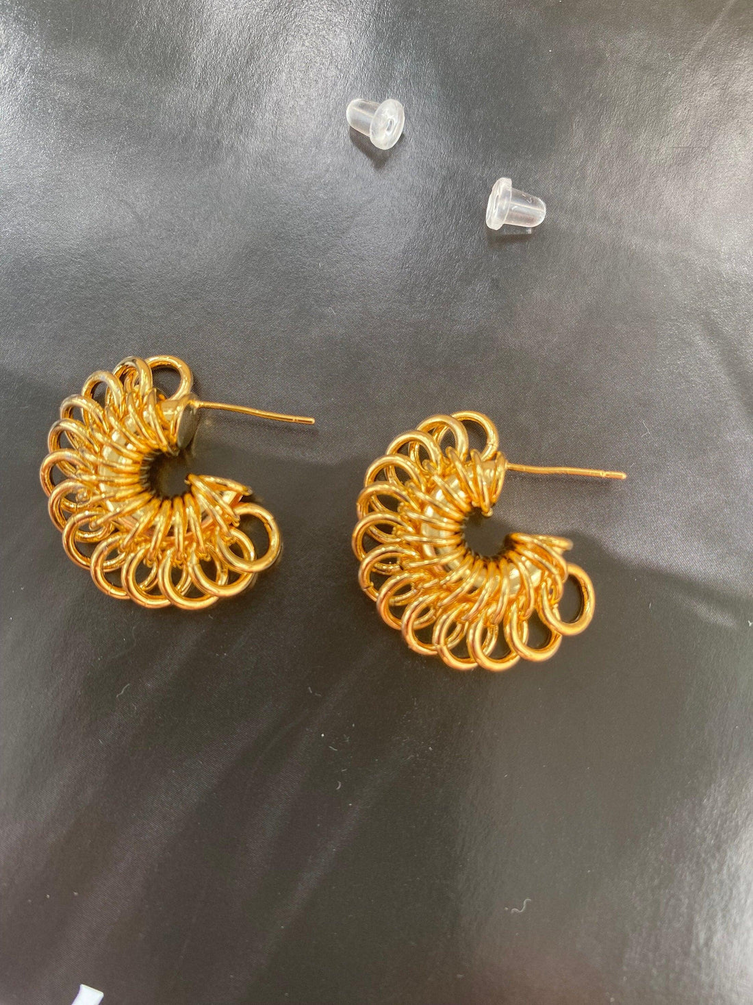 Wriggle Wire Wrap Hoop Earrings, Gold Chunky Chain Link Earrings, Multi Layer Squiggle Hoop Earrings for Her, Everyday Hoop Earrings