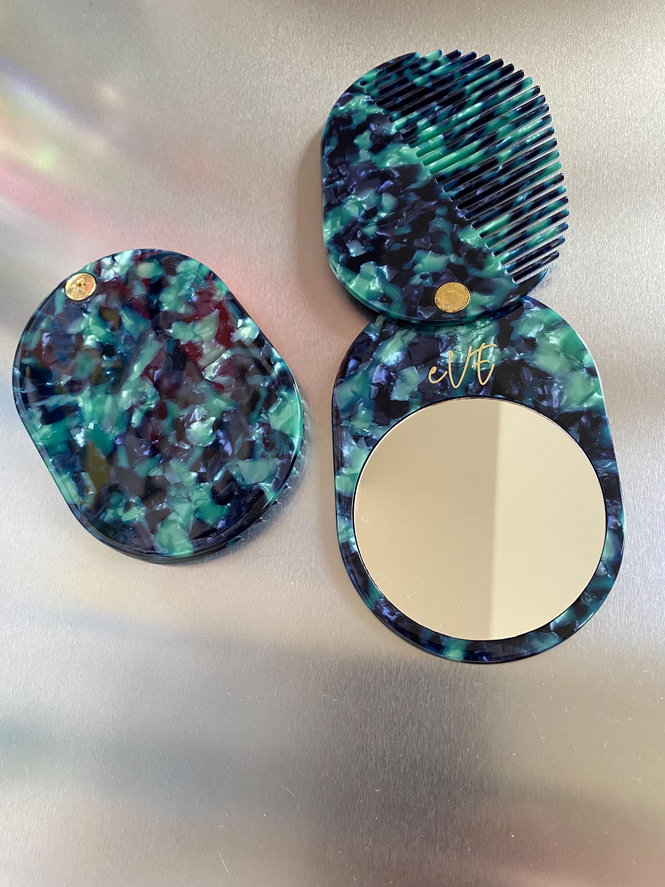 Colourful Pocket Mirror and Comb Set, Lightweight Hand Mirror Comb, Compact Mirror. Makeup Mirror for Bag, Bridesmaid Gift Ideas