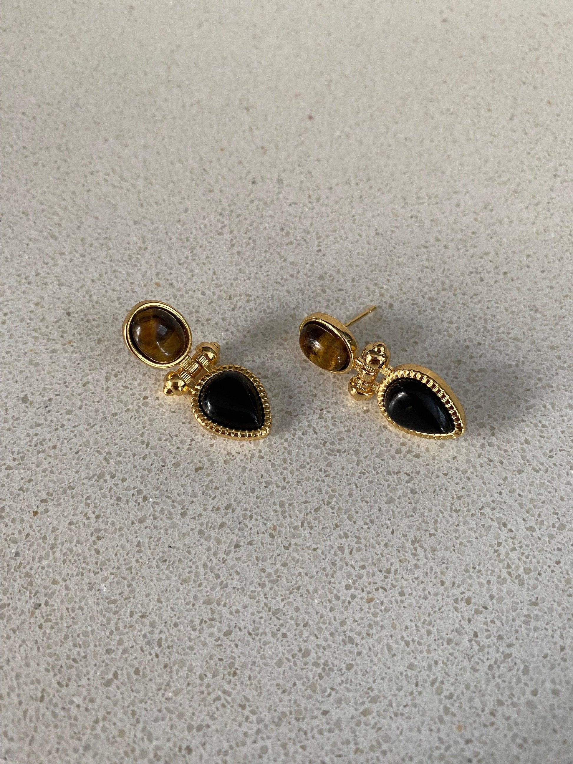 Unique Screw Brown and Black Matrix Resin Earring, Popular Resin Drop Earring for Her, Korean Style Resin Stud Earring, Beach Wear Earring eVE United Kingdom