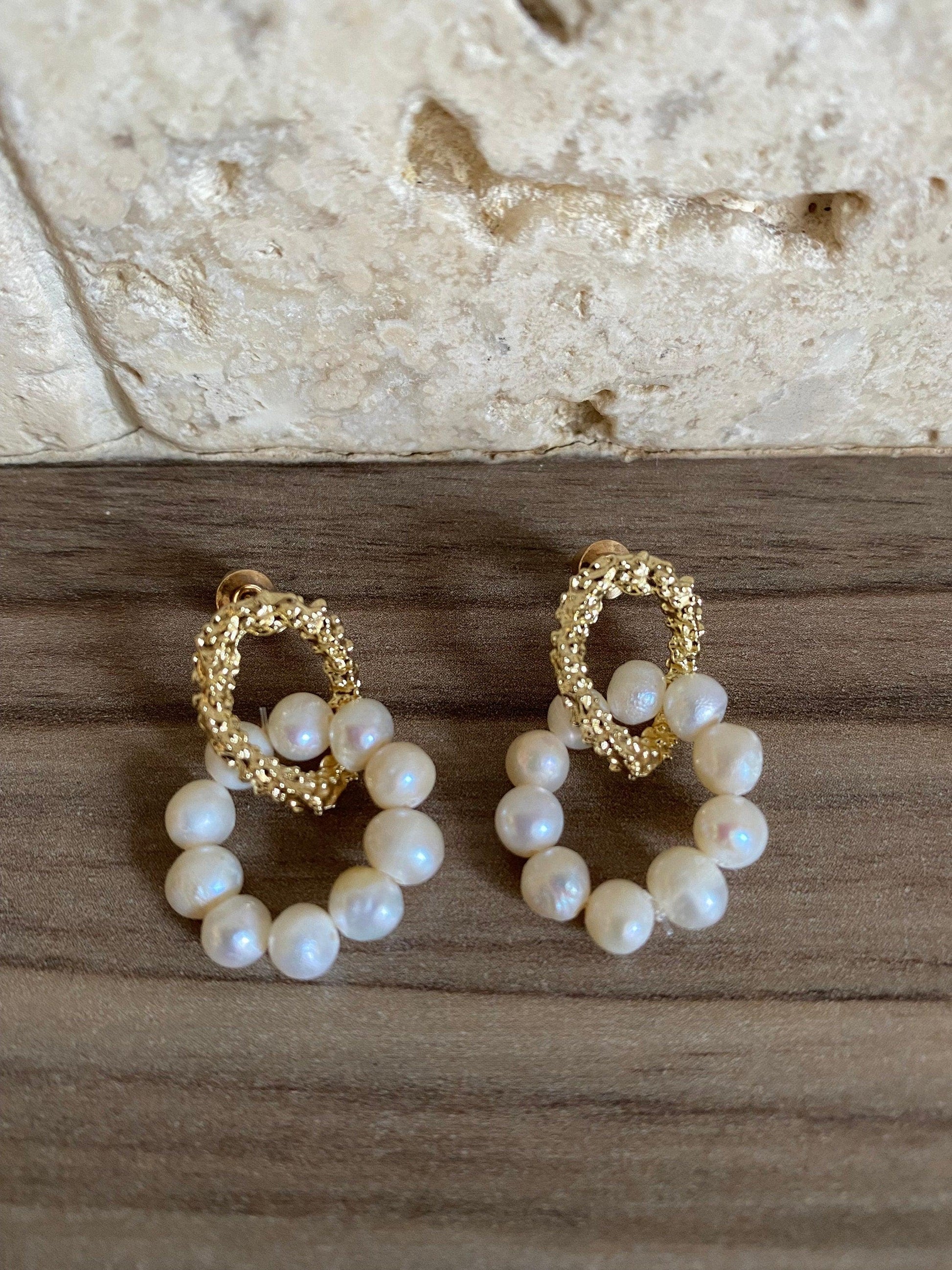 Cute Mini Pearl Hoop Earring In Gold , Freshwater Pearl Dangle Earring, 18K Gold Huggies Freshwater Pearl Earring, Gift for Her eVE United Kingdom