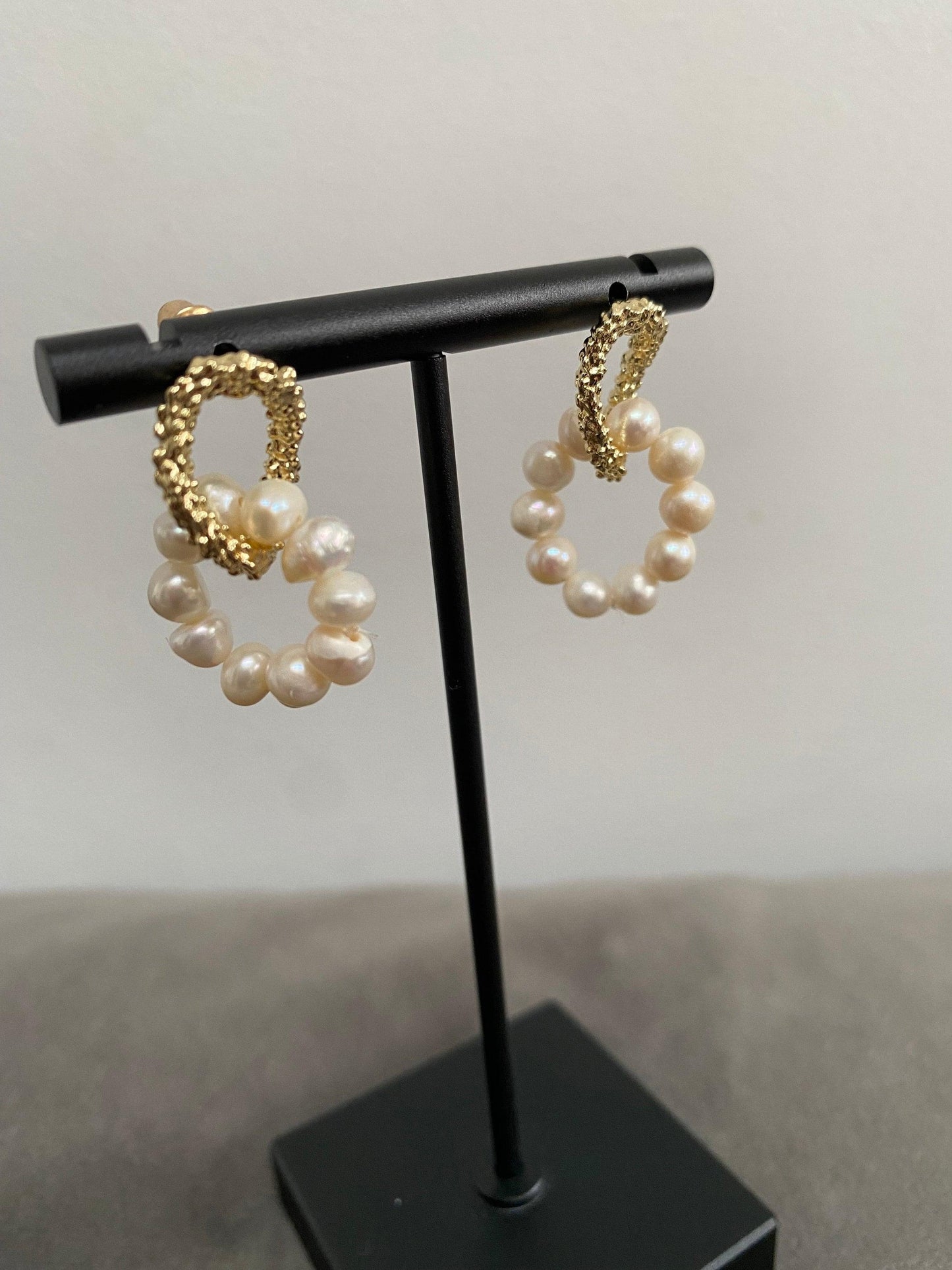 Cute Mini Pearl Hoop Earring In Gold , Freshwater Pearl Dangle Earring, 18K Gold Huggies Freshwater Pearl Earring, Gift for Her eVE United Kingdom