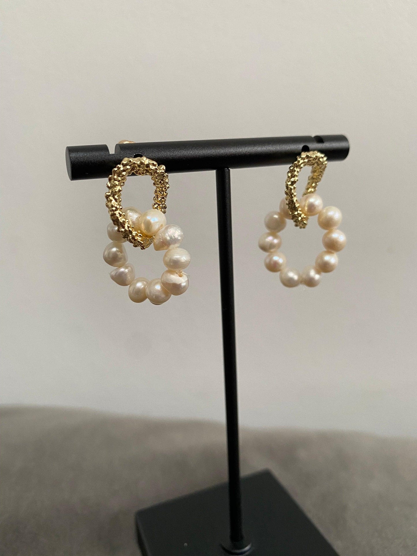 Cute Mini Pearl Hoop Earring In Gold , Freshwater Pearl Dangle Earring, 18K Gold Huggies Freshwater Pearl Earring, Gift for Her eVE United Kingdom