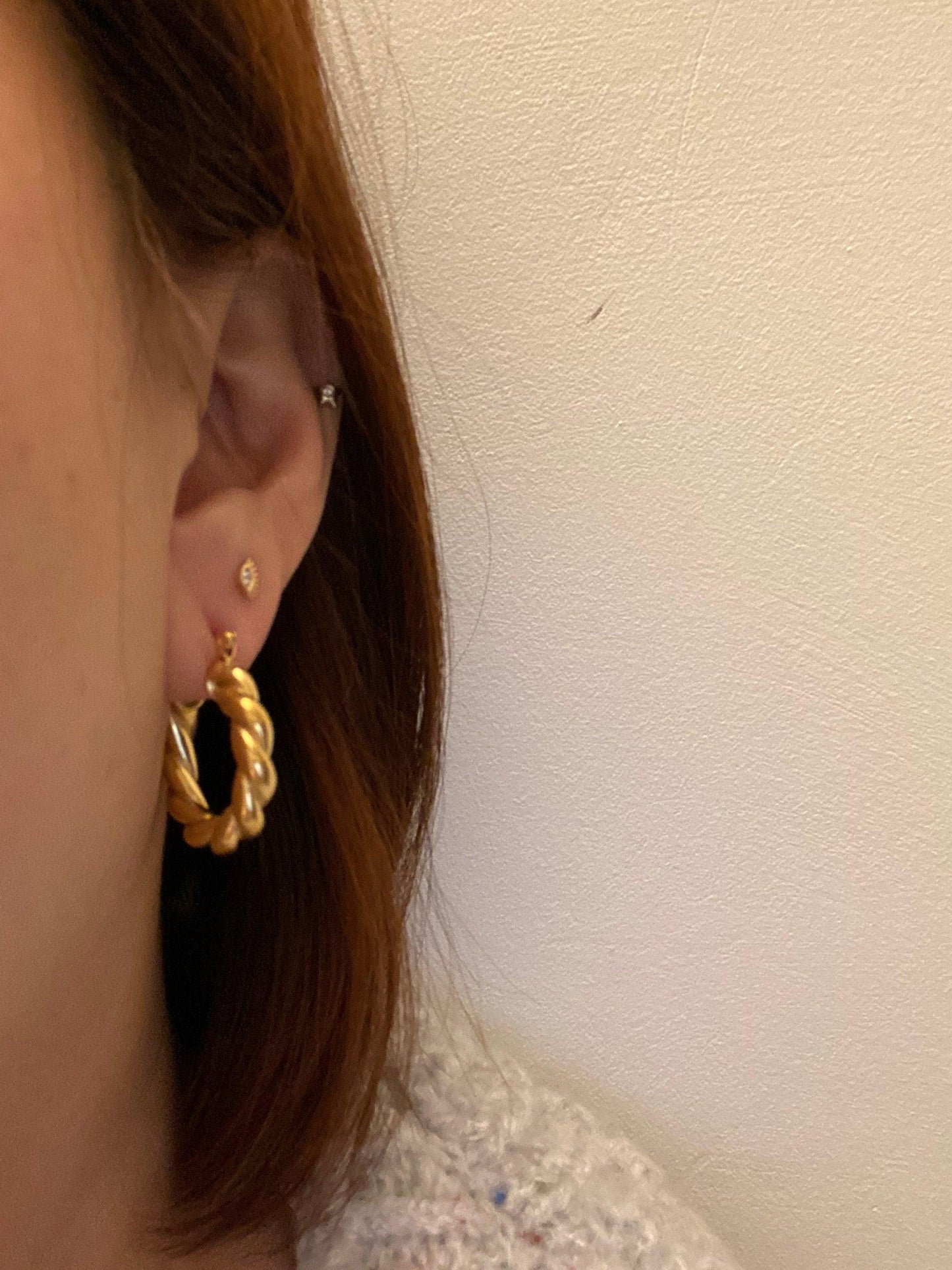 18K Gold Twisted Hoop Earrings , Thick Chucky Twisted Earring, Twisted Drop Earring, Gold Chunky Earring , Gift for Her eVE United Kingdom