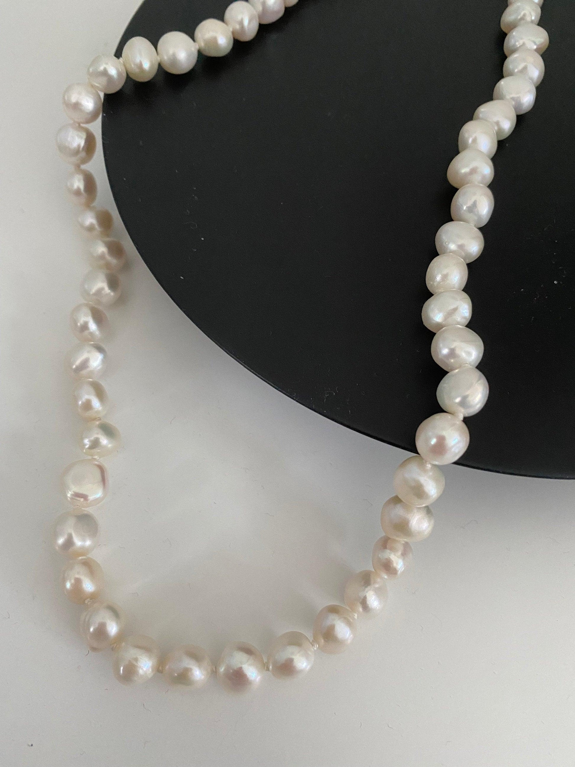 White Lustrous Baroque Freshwater Pearl Necklace, Genuine Freshwater Pearl for Her, High Quality Baroque Pearl Necklace, 925 Sterling Silver eVE United Kingdom