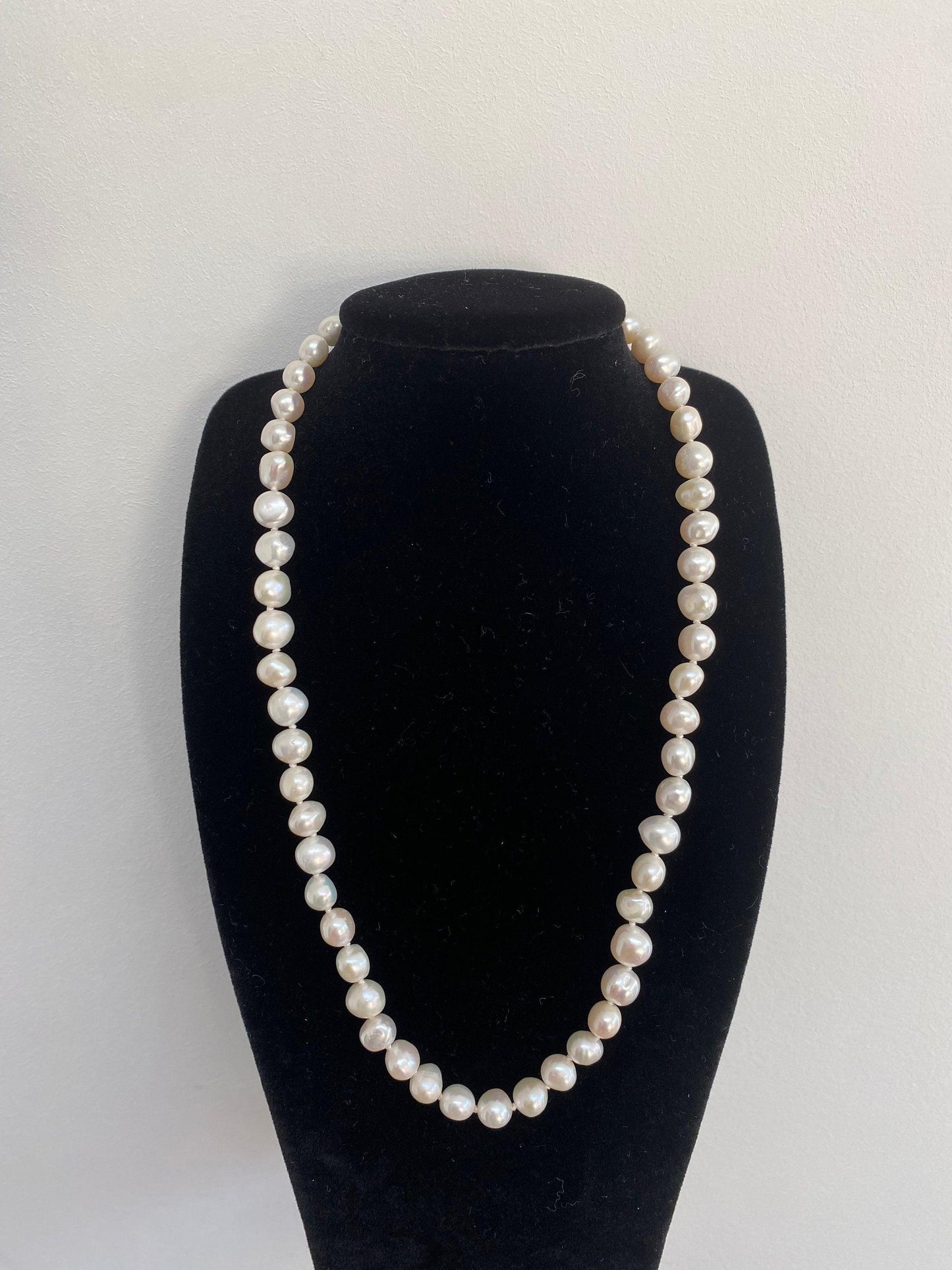 White Lustrous Baroque Freshwater Pearl Necklace, Genuine Freshwater Pearl for Her, High Quality Baroque Pearl Necklace, 925 Sterling Silver eVE United Kingdom